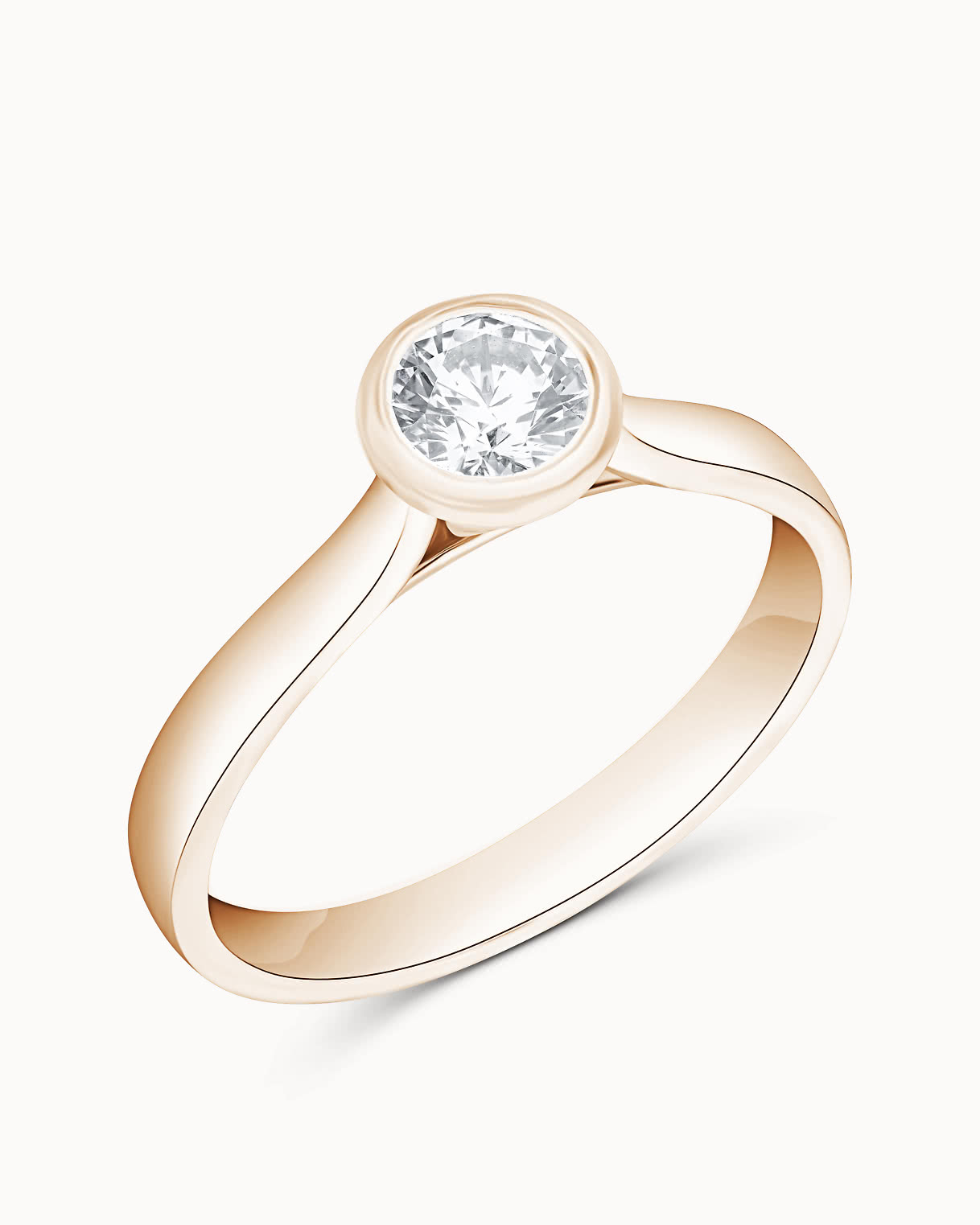 Beatrice Unique Tube Set Solitaire Engagement Ring VANBRUUN