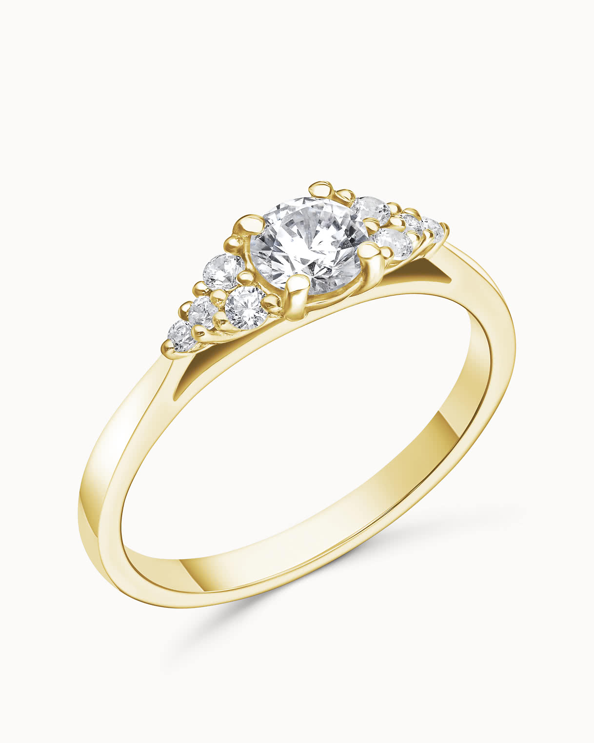 Fleur | Engagement ring | Side-stone ring with diamonds | VANBRUUN