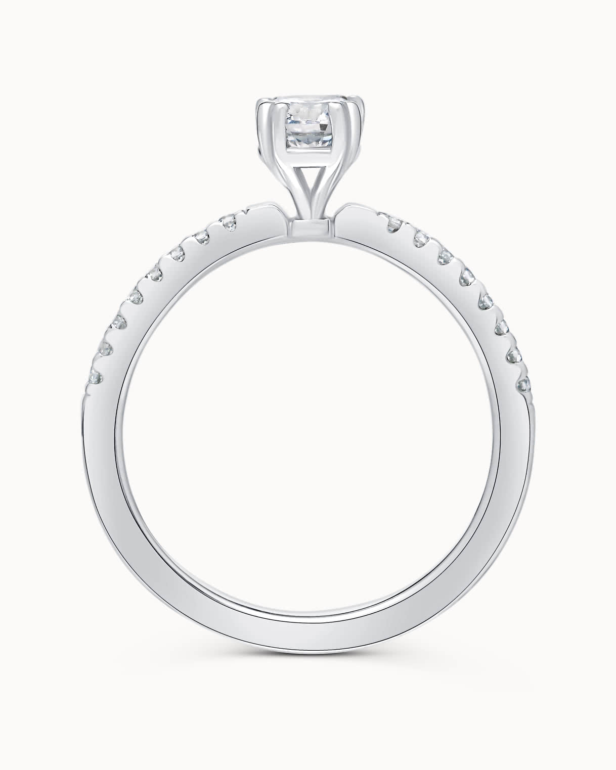 Side View Of A Classic Graff Ring Featuring An Oval - Engagement Ring, HD  Png Download , Transparent Png Image - PNGitem