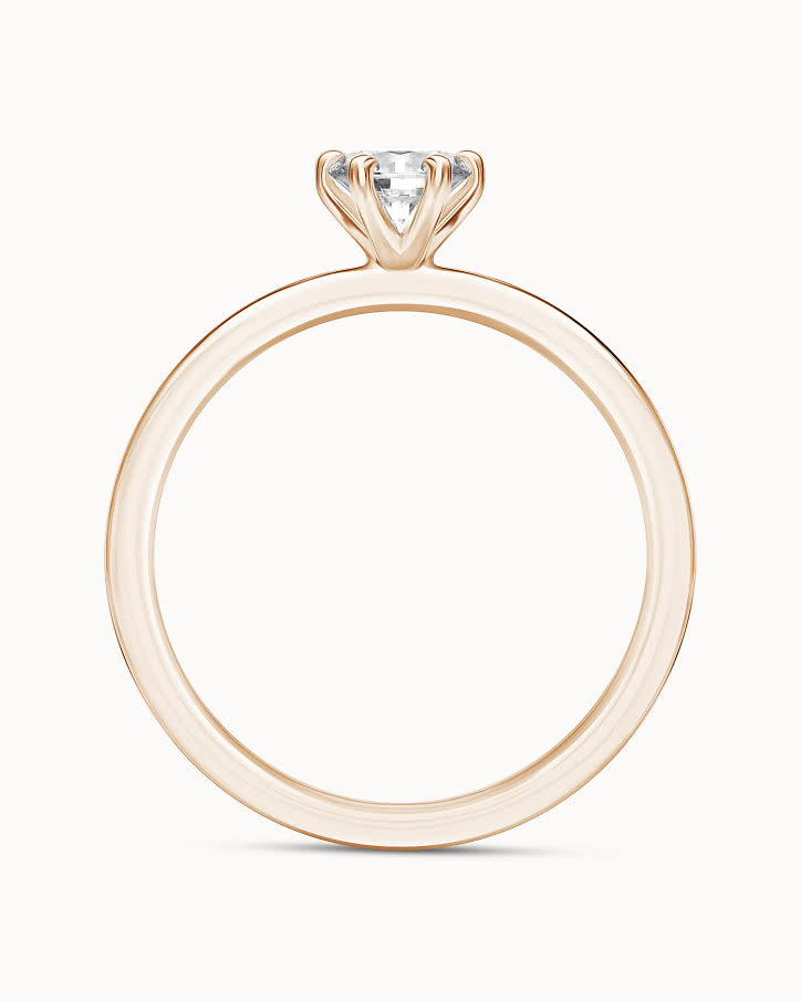 Solitaire engagement ring in 18K rose gold & a lab-grown diamond from VANBRUUN