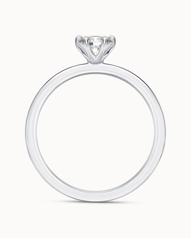 Solitaire engagement ring in 18K white gold & a lab-grown diamond from VANBRUUN