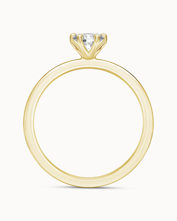 Solitaire engagement ring in 18K gold & a lab-grown diamond from VANBRUUN