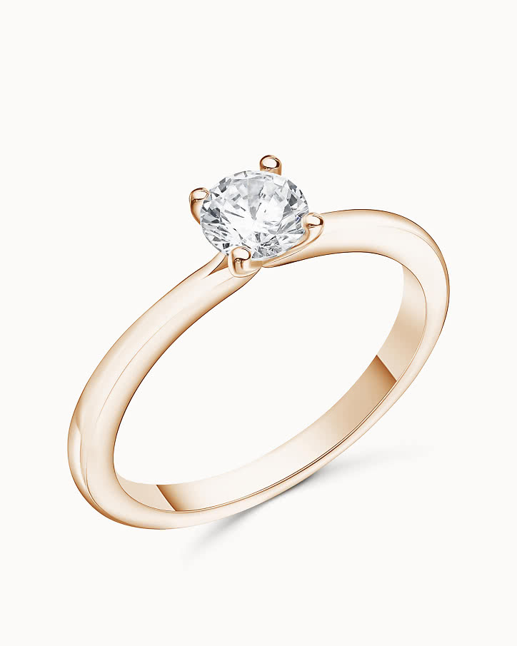Cora solitaire ring 18K rose gold & lab-grown diamond from VANBRUUN