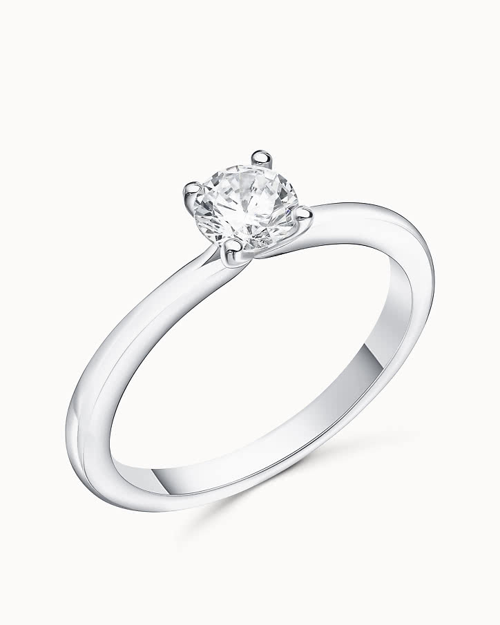 Cora solitaire ring 18K white gold & lab-grown diamond from VANBRUUN