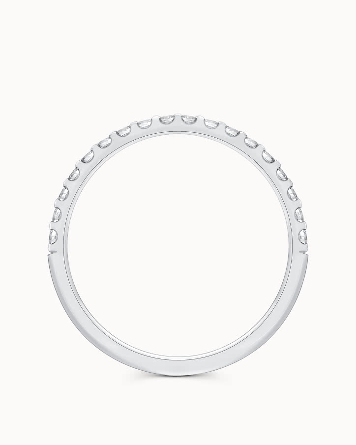 Klassisk alliansring med diamanter 18K Vitguld, Vigselring från VANBRUUN