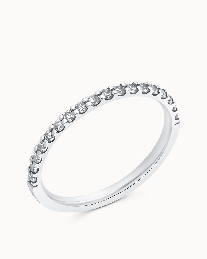 Klassisk alliansring med diamanter 18K Vitguld, Vigselring från VANBRUUN